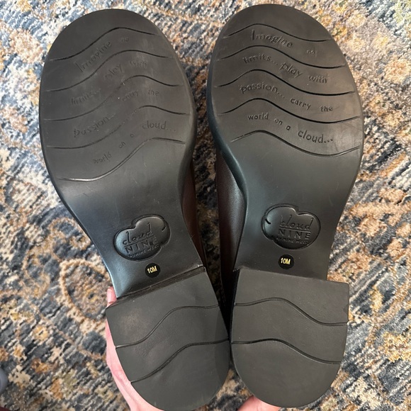 Vintage Leather Heeled Loafers 90s Whimsygoth Preppy Dark Academia - Picture 6 of 9